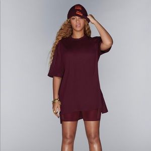 Adidas x Ivy Park Oversized Tee in Maroon